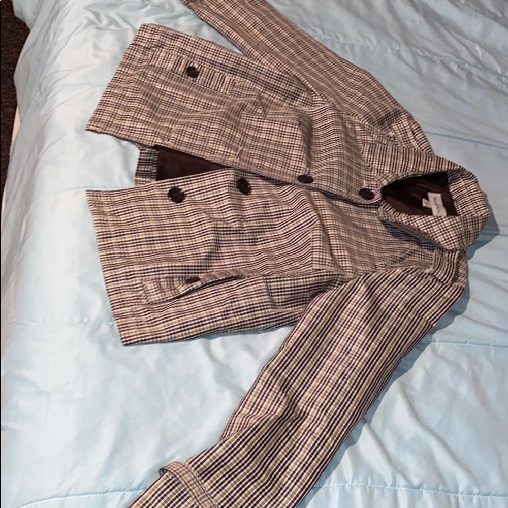 Plaid trench coat